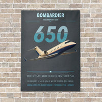 Thumbnail for Bombardier Challenger 650 vertical canvas print - no frame - gray background