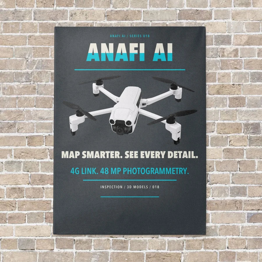 Parrot ANAFI Ai vertical canvas print - no frame - gray background