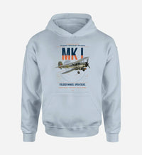 Thumbnail for Fairey Swordfish Mk I design on light blue double-side hoodie, single-side print