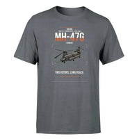 Thumbnail for Boeing MH-47G Chinook design on gray t-shirt, single-side print