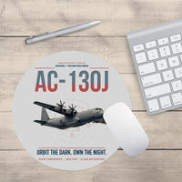 Thumbnail for AC-130J Ghostrider design on light gray round mouse pad