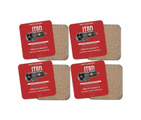 Thumbnail for JT8D design on red 4 pieces set coaster