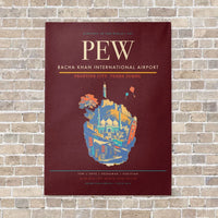 Thumbnail for Bacha Khan International Airport PEW - Canvas No Frame - Dark Red