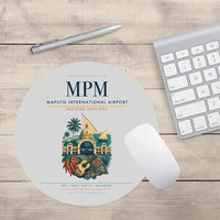 Thumbnail for Maputo International Airport (MPM) design on light gray round mouse pad