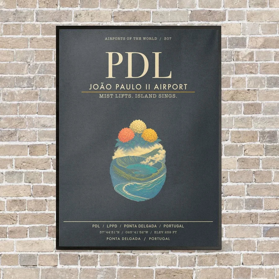 Joao Paulo II Airport PDL - Canvas Framed - Gray