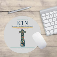 Thumbnail for Ketchikan International Airport (KTN) design on light gray round mouse pad