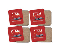 Thumbnail for C-5M Super Galaxy design on red 4 pieces set coaster