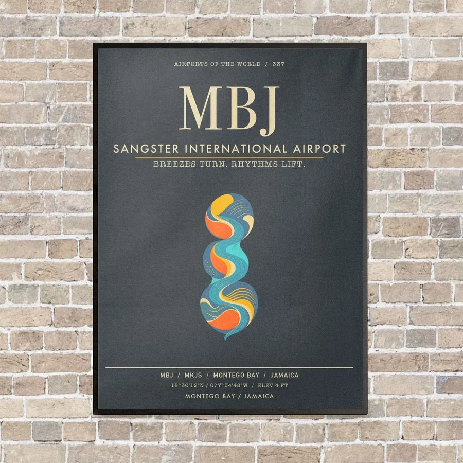 Sangster International Airport MBJ - Canvas Framed - Gray