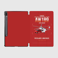Thumbnail for Leonardo AW189 design on red samsung tablet tablet case