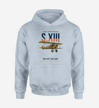 Thumbnail for SPAD S.XIII C.1 design on light blue double-side hoodie, single-side print