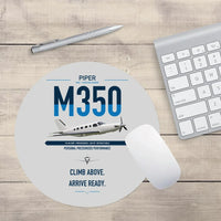 Thumbnail for Piper M350 design on light gray round mouse pad