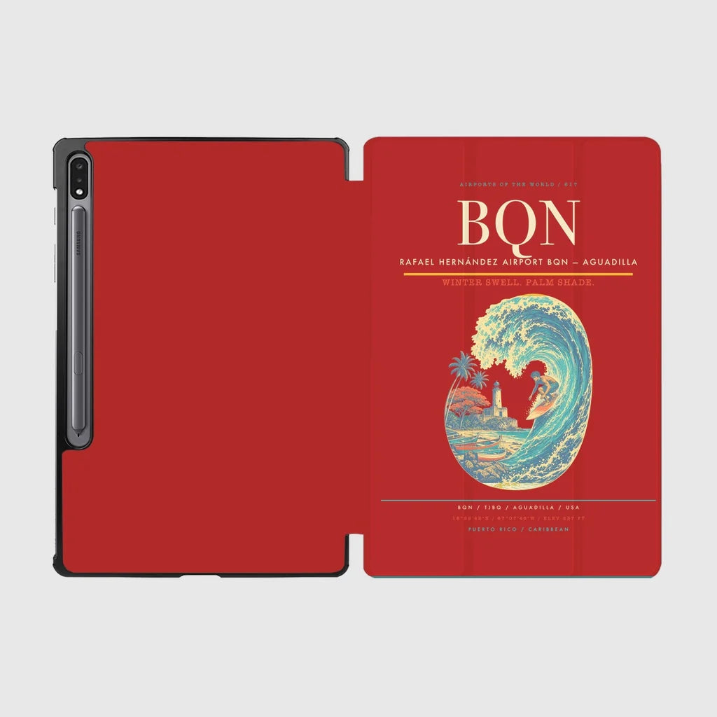 Rafael Hernández Airport (BQN) design on red samsung tablet tablet case