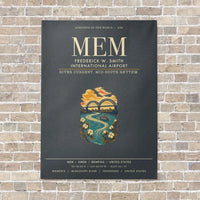 Thumbnail for Frederick W. Smith International Airport Memphis MEM vertical canvas print - no frame - gray background