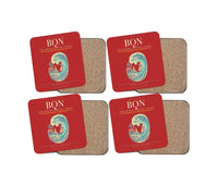 Thumbnail for Rafael Hernández Airport (BQN) design on red 4 pieces set coaster