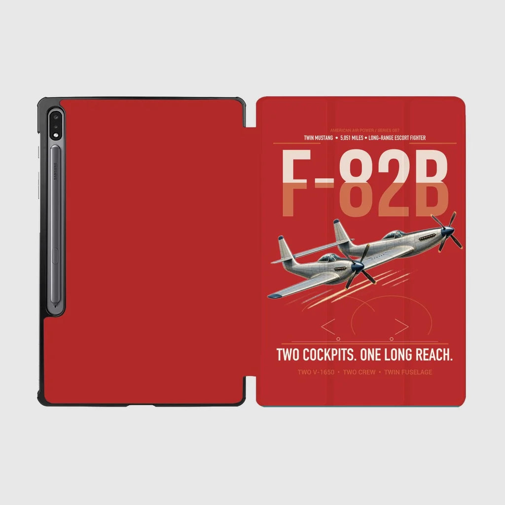 F-82B Twin Mustang design on red samsung tablet tablet case