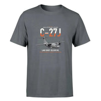 Thumbnail for C-27J Spartan design on gray double-side t-shirt, single-side print