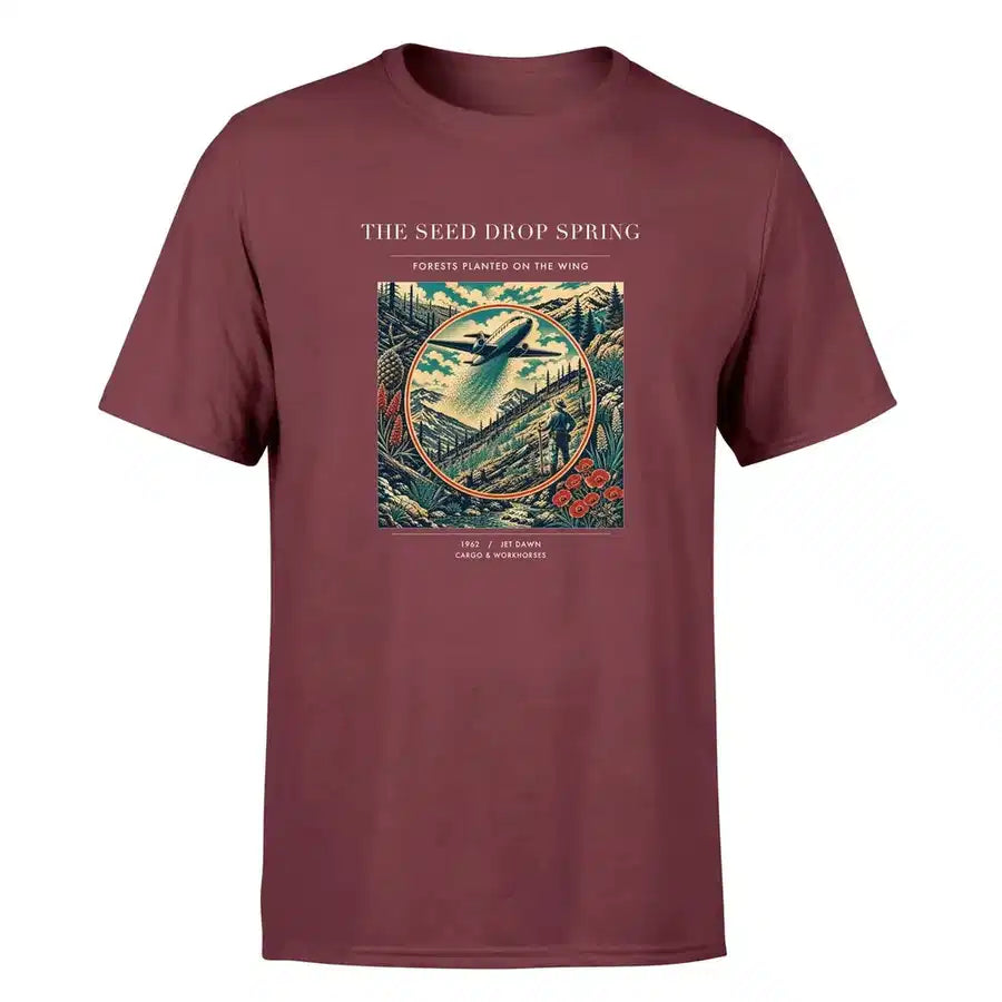 VINTAGE G4490 - The Seed Drop Spring - Premium T-Shirt design on darkred premium t shirt
