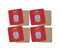 Thumbnail for Robert Gabriel Mugabe International Airport (HRE) design on red 4 pieces set coaster