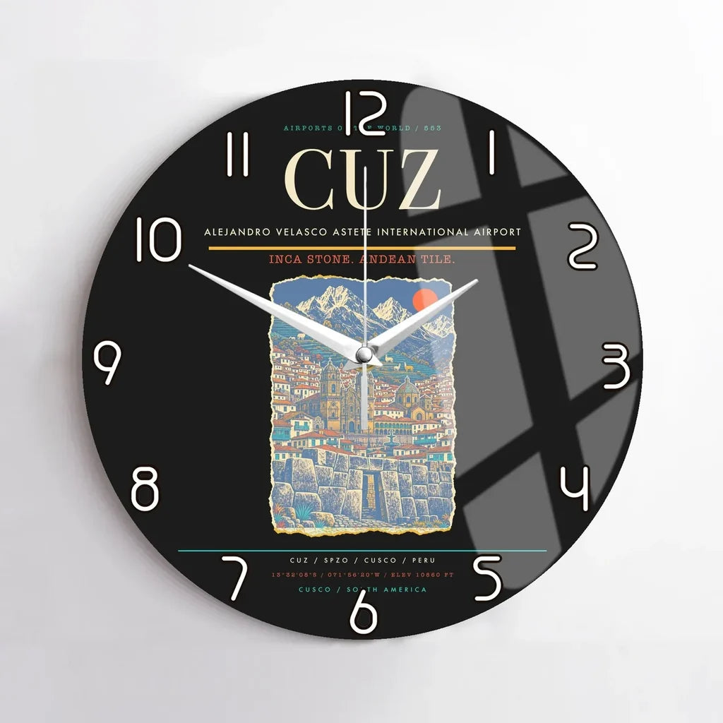 Alejandro Velasco Astete International Airport CUZ Wall-Clock No-Frame - Black