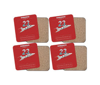 Thumbnail for Bombardier Learjet 23 design on red 4 pieces set coaster