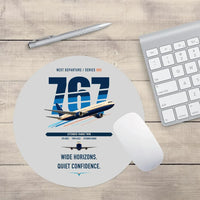 Thumbnail for Boeing 767-300ER design on light gray round mouse pad
