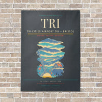Thumbnail for Tri-Cities Airport TRI — Bristol vertical canvas print - no frame - gray background