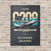 Thumbnail for Cessna 208 Caravan vertical canvas print - no frame - gray background