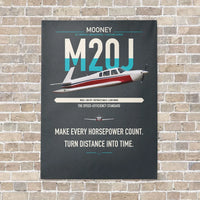 Thumbnail for Mooney M20J 201 vertical canvas print - no frame - gray background