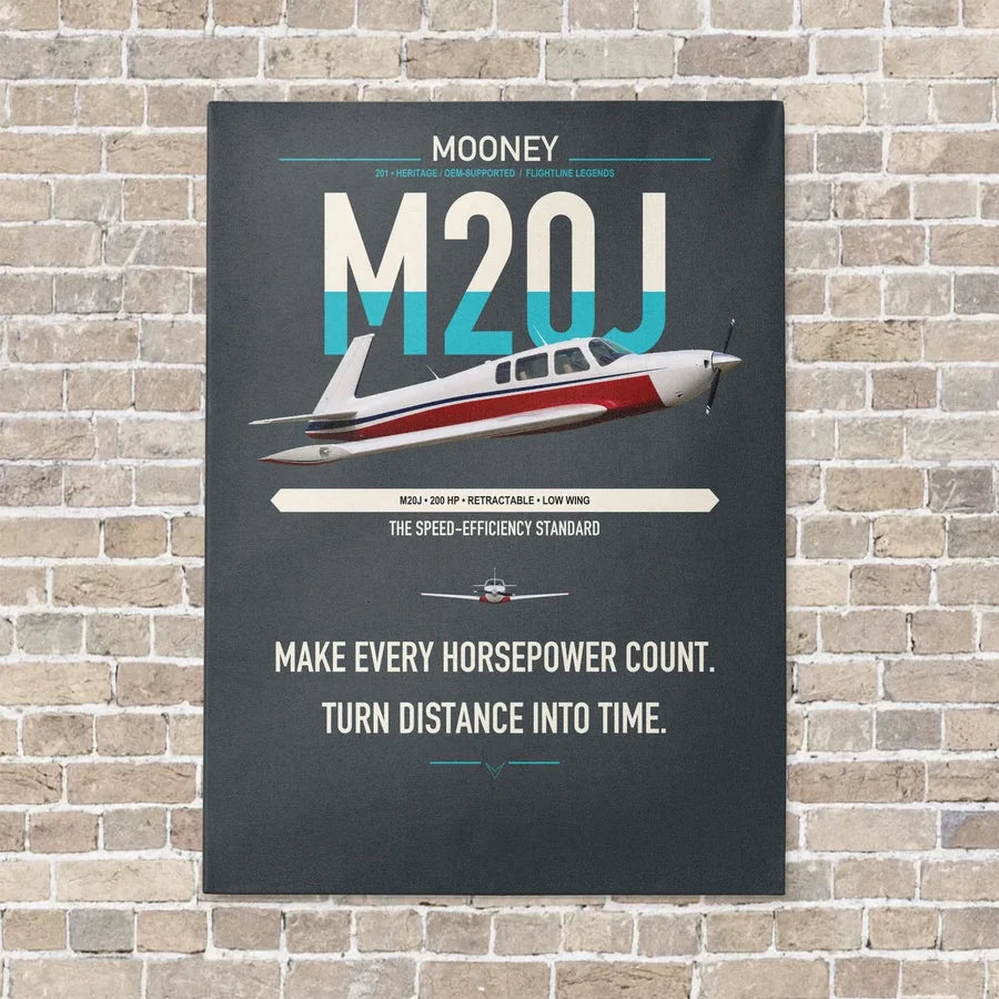 Mooney M20J 201 vertical canvas print - no frame - gray background