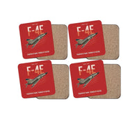 Thumbnail for F-4E Phantom II design on red 4 pieces set coaster