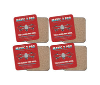 Thumbnail for DJI Mavic 2 Pro design on red 4 pieces set coaster