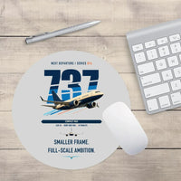Thumbnail for Boeing 737 MAX 7 design on light gray round mouse pad