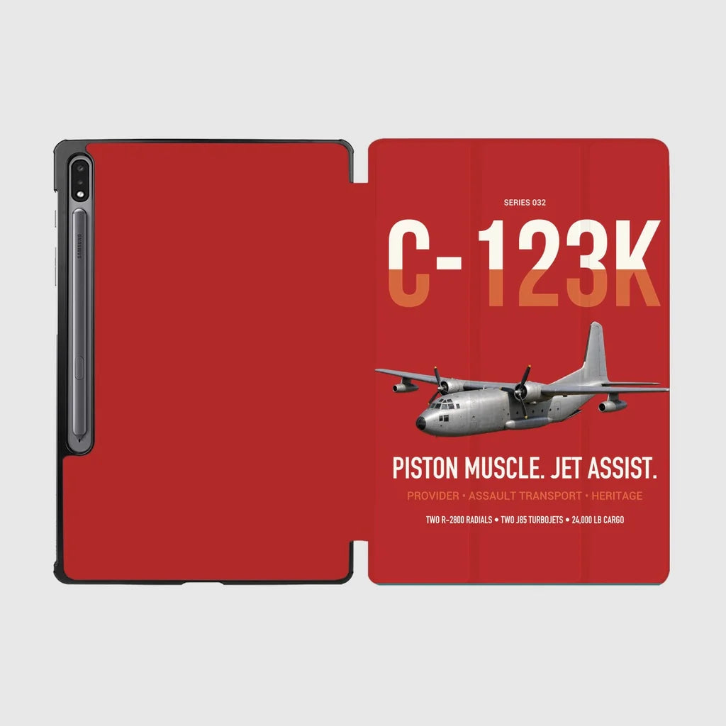 C-123K Provider design on red samsung tablet tablet case
