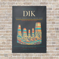 Thumbnail for Dickinson Theodore Roosevelt Regional Airport DIK vertical canvas print - no frame - gray background