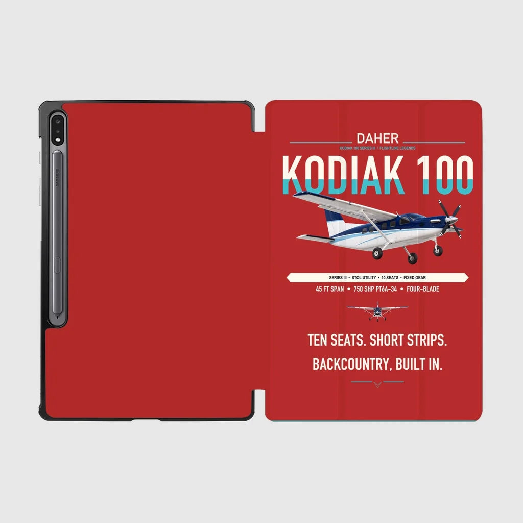 Daher Kodiak 100 Series III design on red samsung tablet tablet case