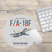 Thumbnail for F-A-18F Super Hornet design on light gray round mouse pad