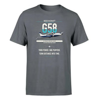 Thumbnail for Beechcraft Baron G58 design on gray t-shirt, single-side print