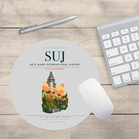 Thumbnail for Satu Mare International Airport (SUJ) design on light gray round mouse pad