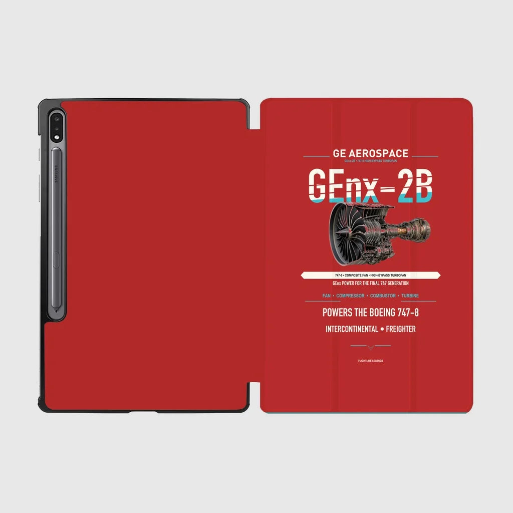 GEnx-2B design on red samsung tablet tablet case