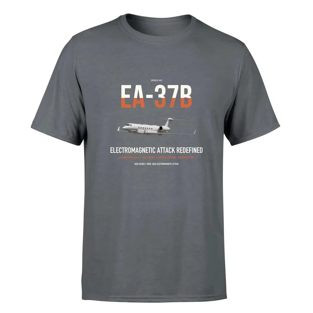 EA-37B Compass Call design on gray double-side t-shirt, single-side print