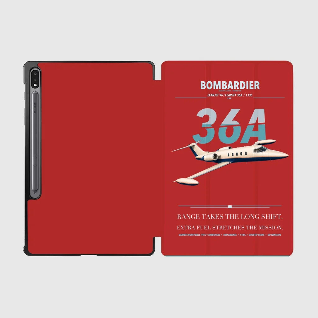 Bombardier Learjet 36A design on red samsung tablet tablet case