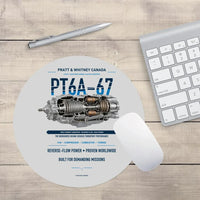 Thumbnail for PT6A-67 design on light gray round mouse pad