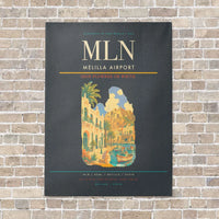 Thumbnail for Melilla Airport MLN vertical canvas print - no frame - gray background