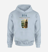Thumbnail for Ioannina National Airport (IOA) design on light blue hoodie single-side print