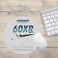 Thumbnail for Bombardier Learjet 60XR design on light gray round mouse pad