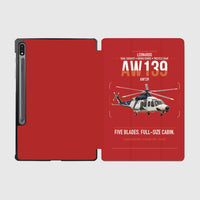 Thumbnail for Leonardo AW139 design on red samsung tablet tablet case