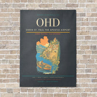 Thumbnail for Ohrid St. Paul the Apostle Airport OHD vertical canvas print - no frame - gray background