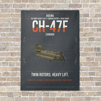 Thumbnail for Boeing CH-47F Chinook vertical canvas print - no frame - gray background
