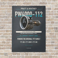 Thumbnail for PW4000-112 vertical canvas print - no frame - gray background
