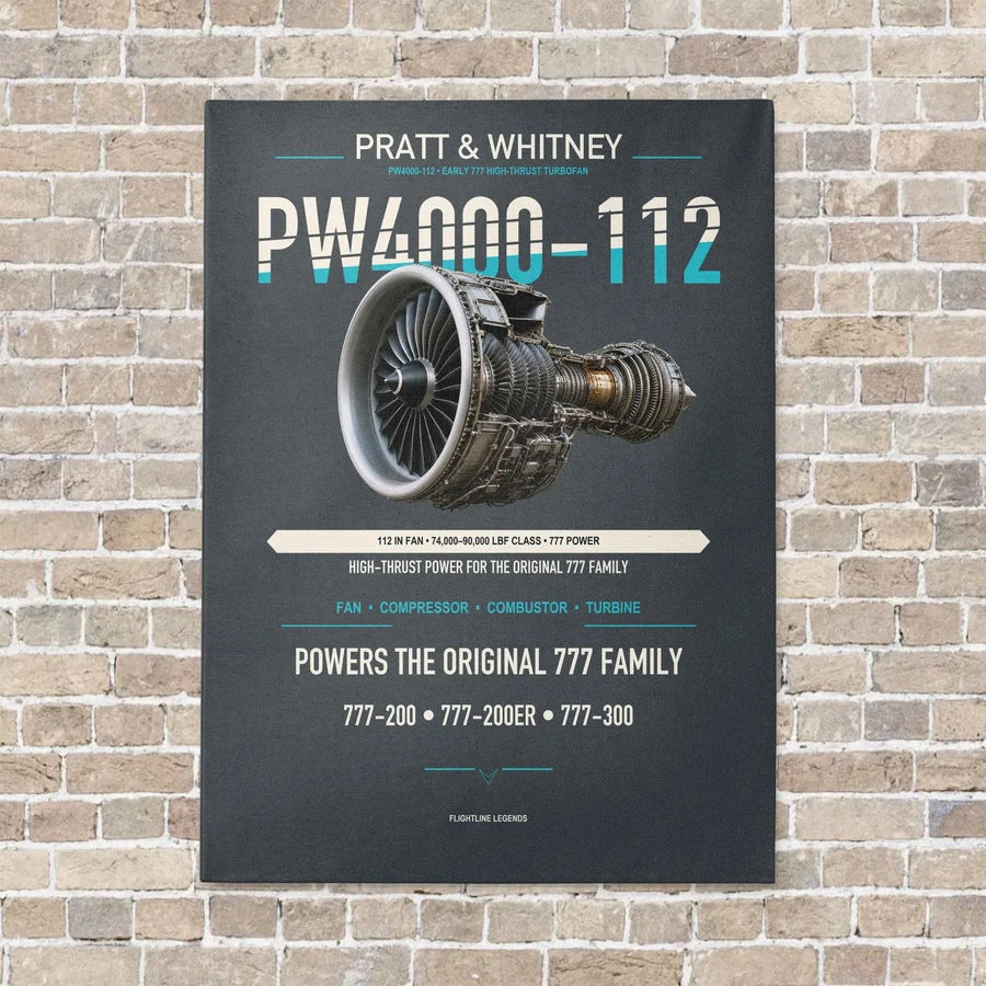 PW4000-112 vertical canvas print - no frame - gray background